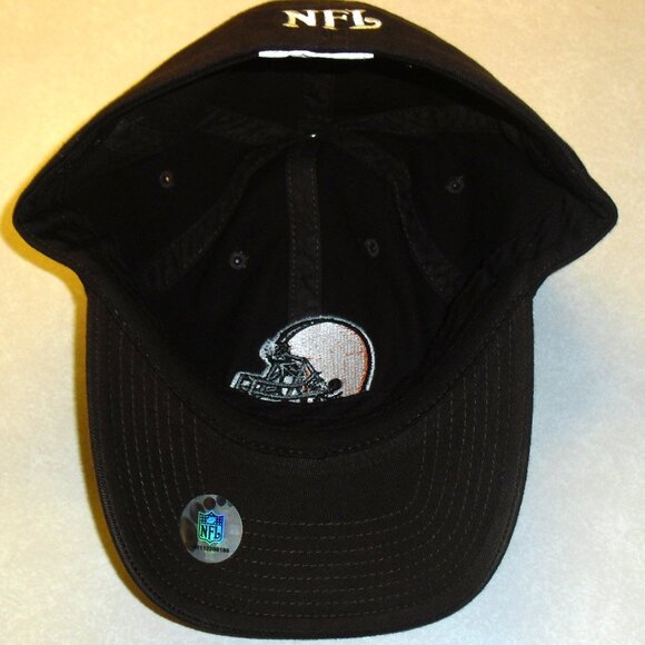 Cleveland Browns Mens Brown Stretch fit One fit hat cap New NFL Helmet Logo - Picture 2 of 4